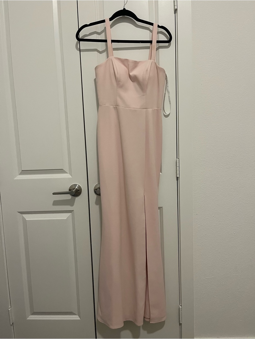 Azazie Pale Blush Strappy Maxi Dress